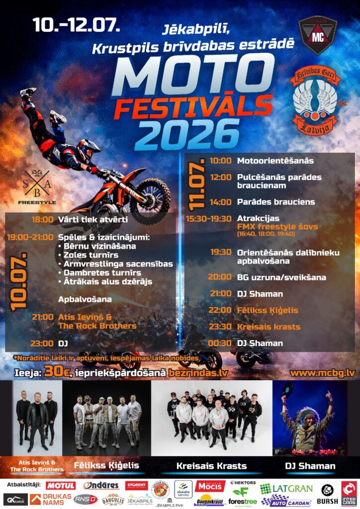 Moto festivāls Jēkabpilī 2026